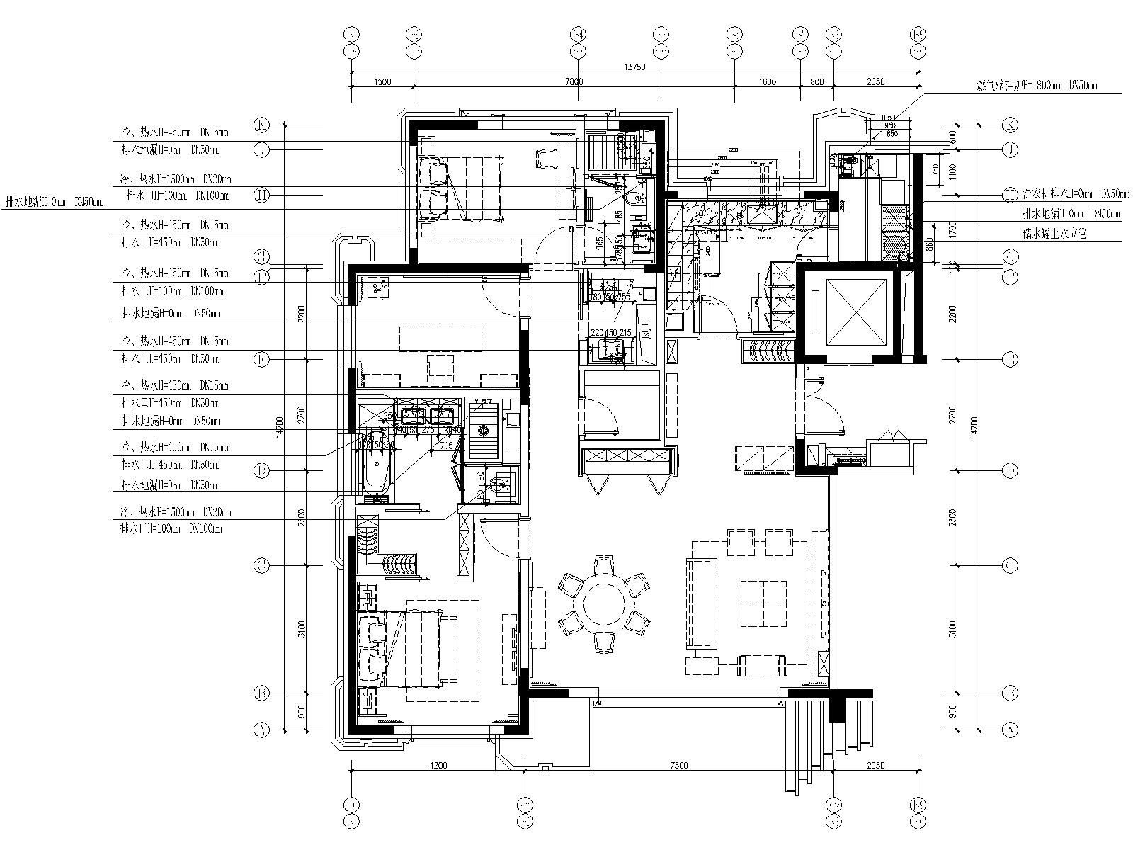 CCD-北京丰台区花乡樊家村175㎡样板间室内装修施工图...cad施工图下载【ID:160388197】