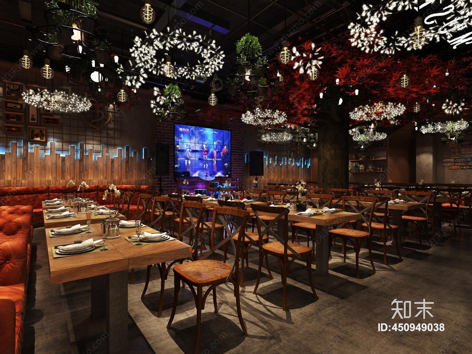 工业风音乐餐吧3D模型下载【ID:450949038】