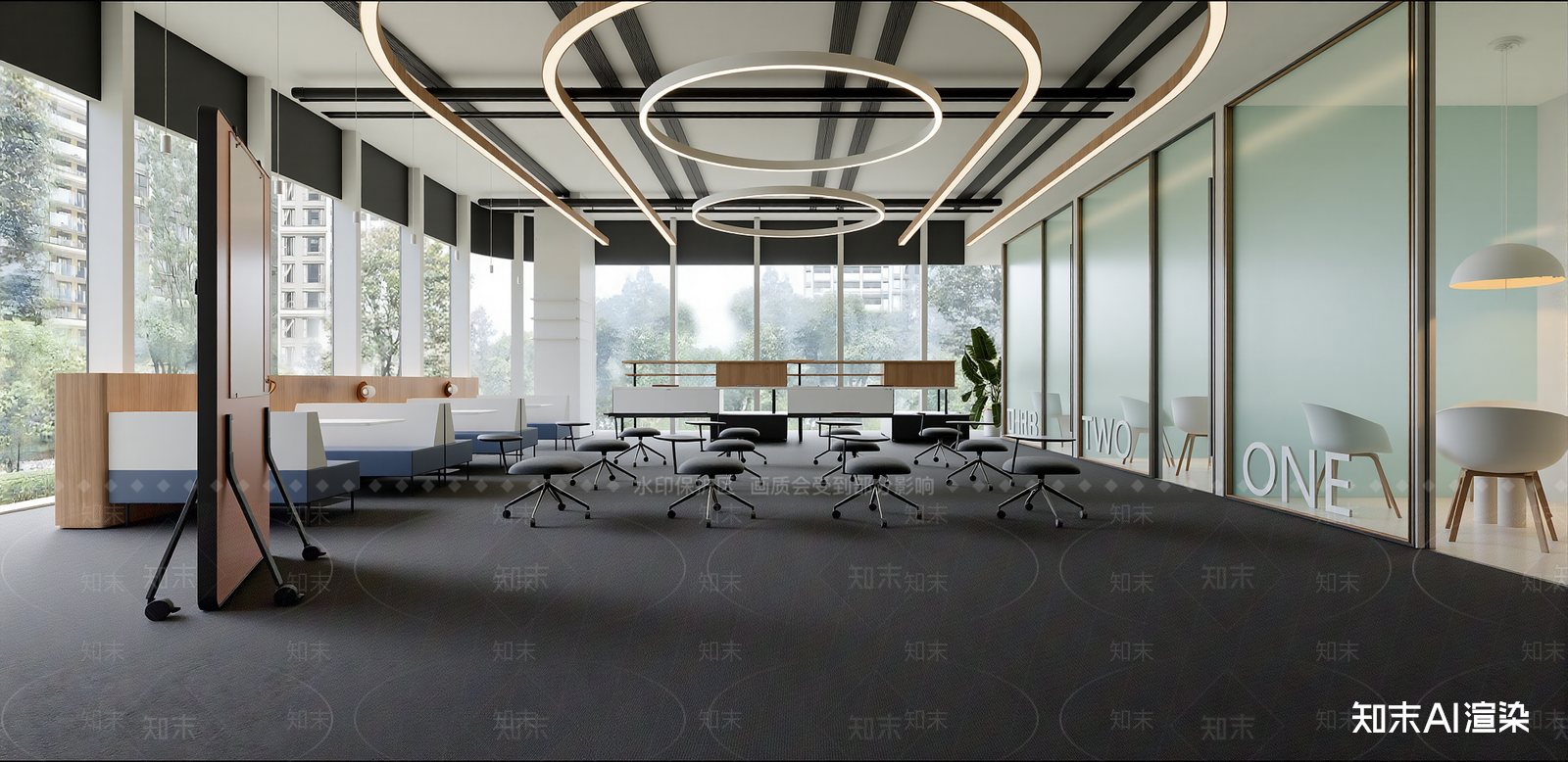 现代其他办公区域SU模型下载【ID:1215937819】