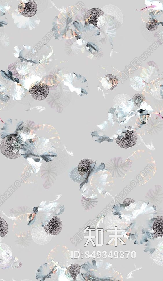 现代新中式艺术墙布壁纸贴图下载【ID:849349370】