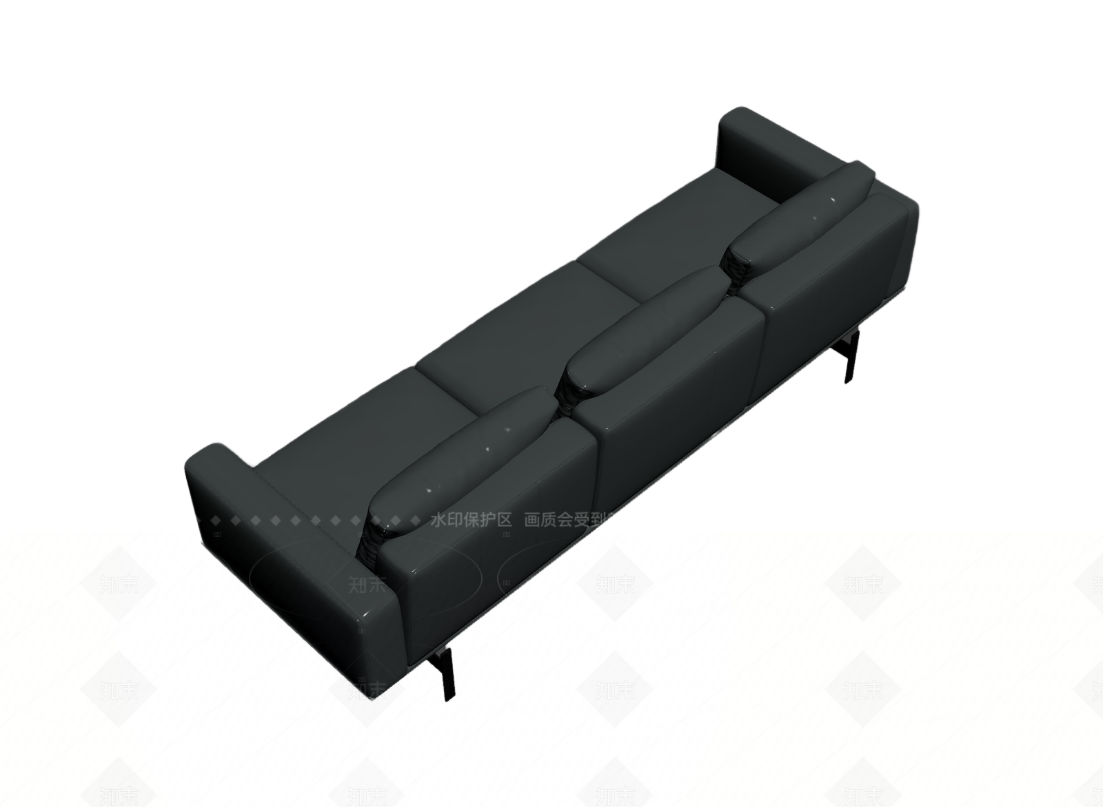 现代简约黑色沙发3D模型下载【ID:1205543659】