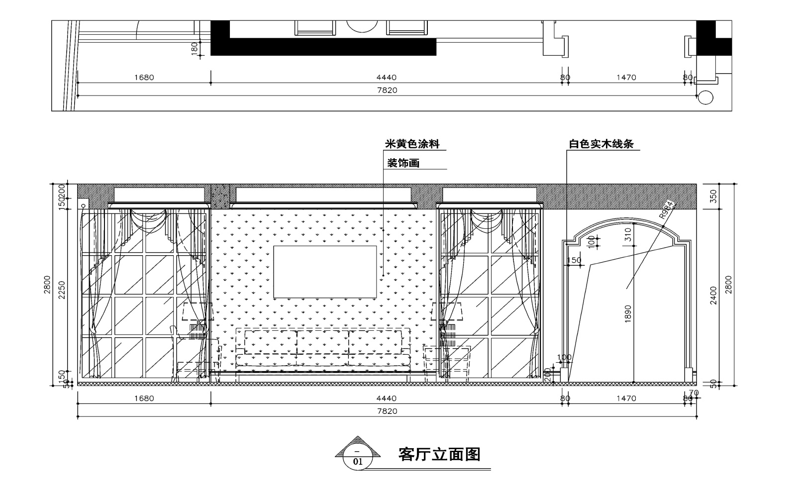 160平米欧式田园平层公寓装修施工图+效果图cad施工图下载【ID:160104166】