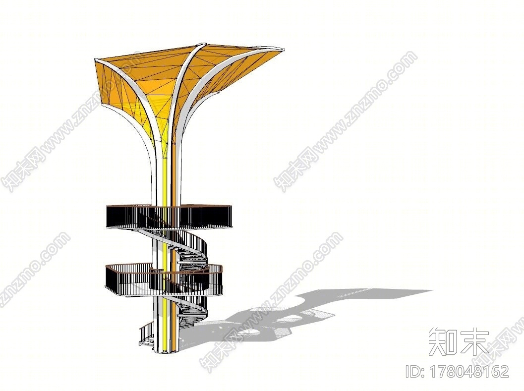 景观塔瞭望塔SU模型下载【ID:178048162】