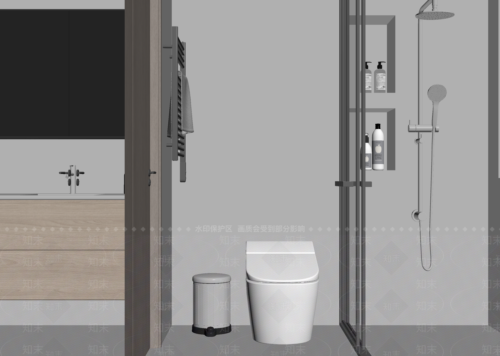 现代卫生间3D模型下载【ID:1214670174】