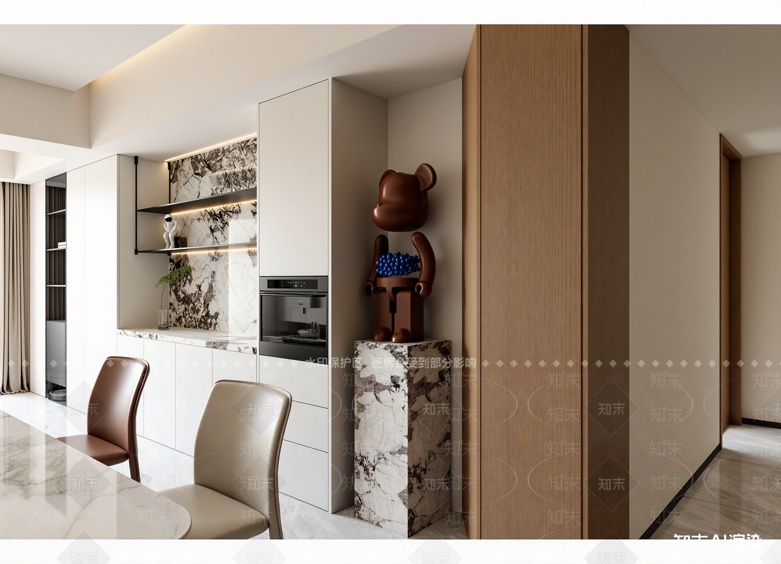 现代开放式厨房3D模型下载【ID:1214636706】