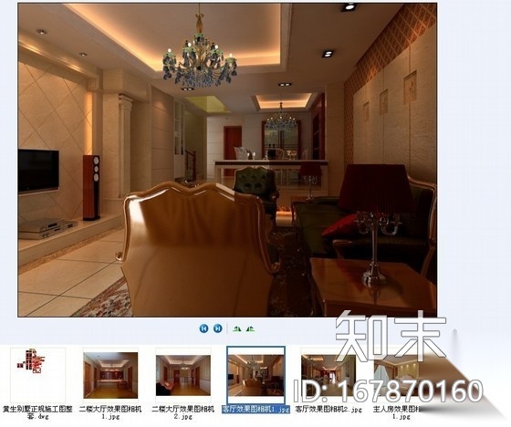双层简欧家装别墅室内装修施工图（含效果）施工图下载【ID:167870160】