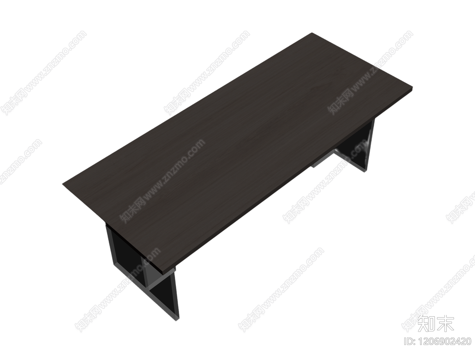 深色木纹餐桌3D模型下载【ID:1206902420】