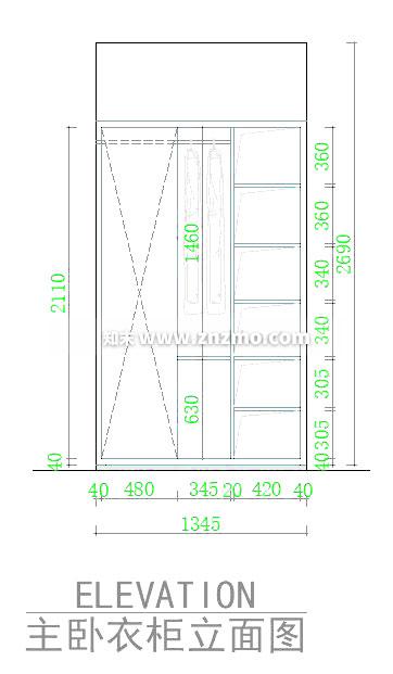 衣柜cad施工图下载【ID:178349182】