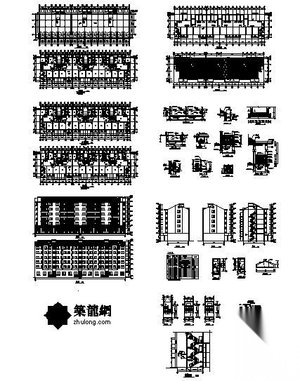 某六层宿舍楼建筑施工图cad施工图下载【ID:150004123】