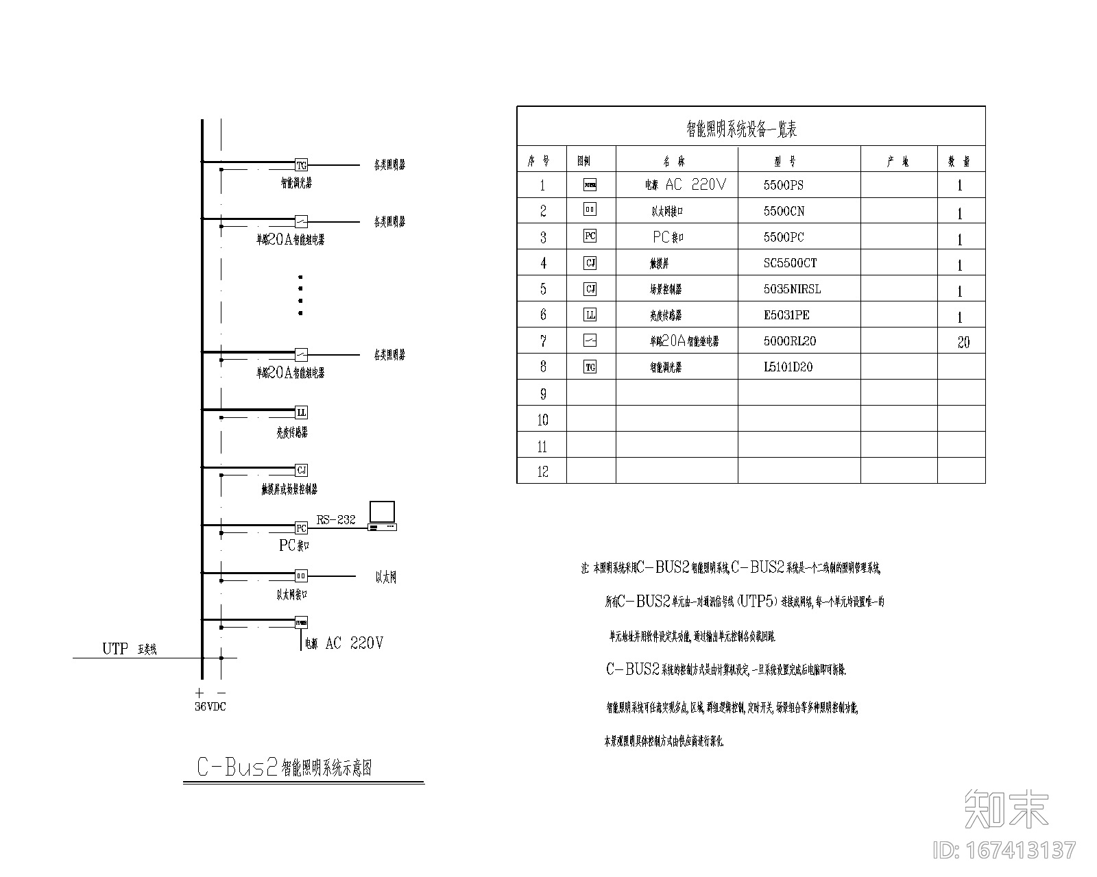 照明系统CAD配置图cad施工图下载【ID:167413137】