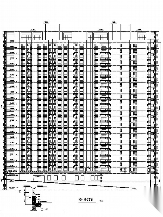 [重庆]多层花园洋房及高层住宅建筑施工图cad施工图下载【ID:167357181】