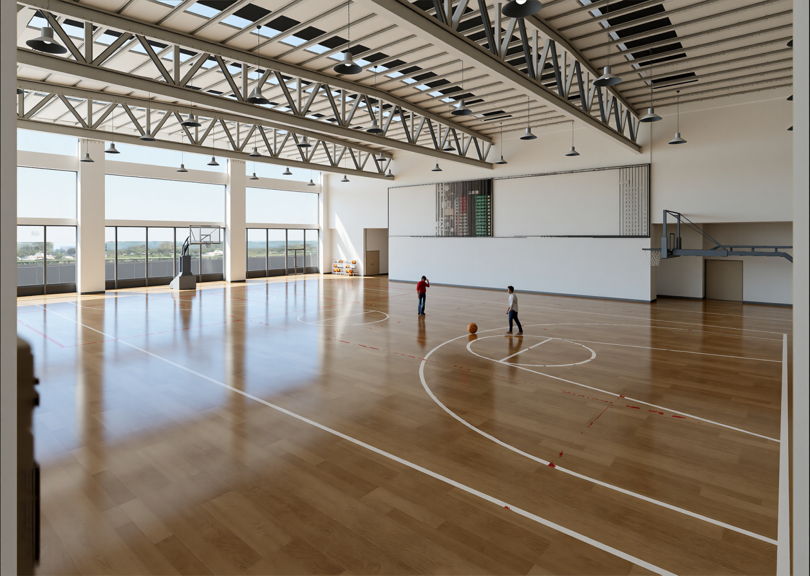 现代篮球场3D模型下载【ID:1214722175】