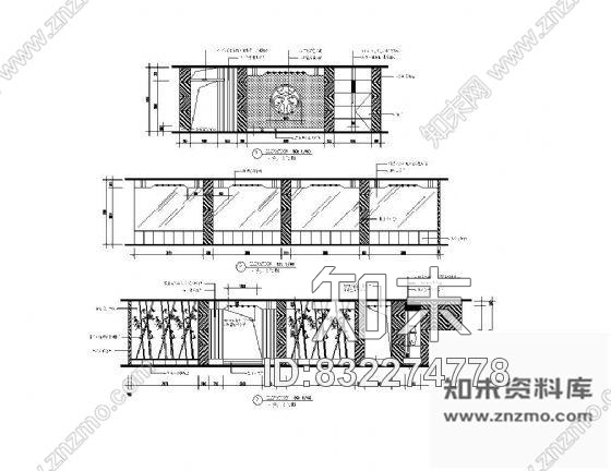 图块/节点酒楼大餐厅立面设计图cad施工图下载【ID:832274778】