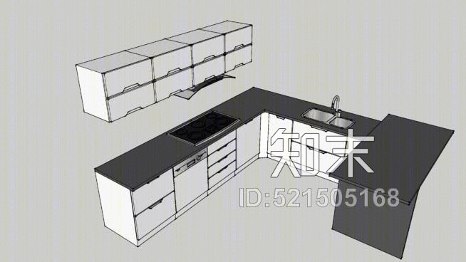 厨房用的动态组件SU模型下载【ID:521505168】