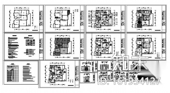 某三居室家居装饰施工图cad施工图下载【ID:161934127】