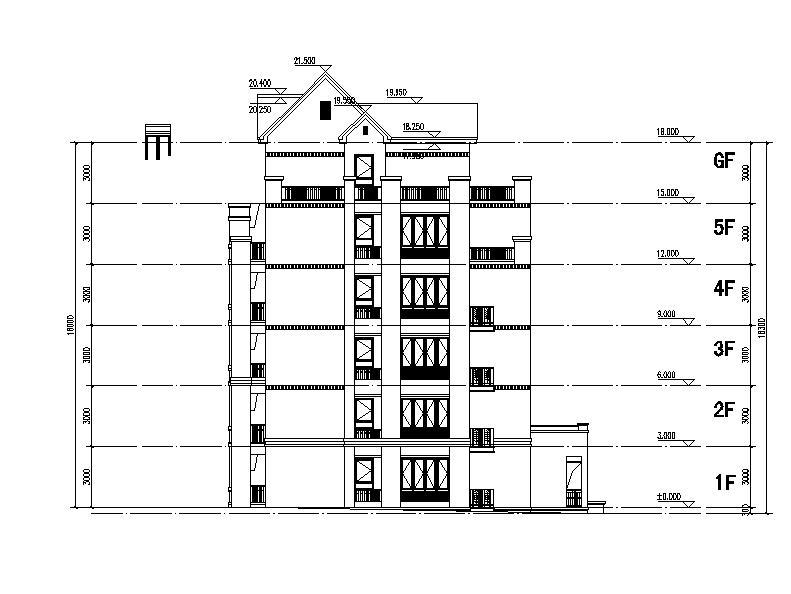 [上海]五层带阁楼花园式洋房建筑施工图cad施工图下载【ID:149778173】