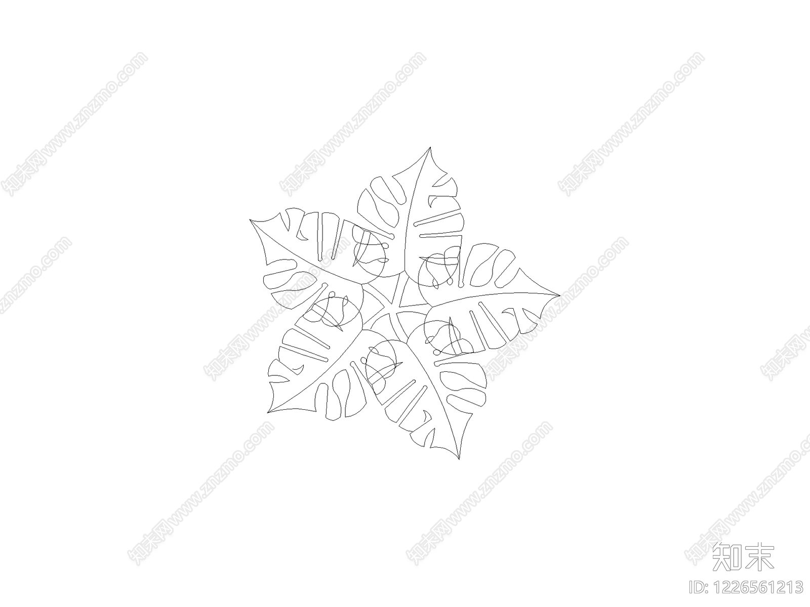 种绿植盆栽图块cad施工图下载【ID:1226561213】