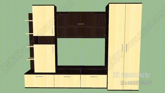 客厅衣柜SU模型下载【ID:435573966】