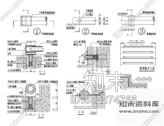 图块/节点地毯棍施工详图cad施工图下载【ID:832274765】