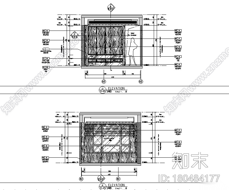 深圳前海时代C户型样板房设计施工图（附效果图）cad施工图下载【ID:180484177】