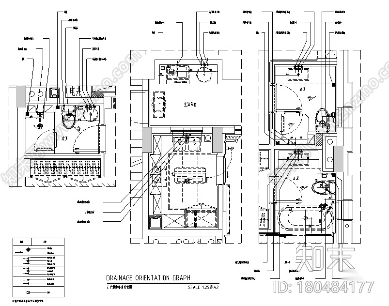 深圳前海时代C户型样板房设计施工图（附效果图）cad施工图下载【ID:180484177】