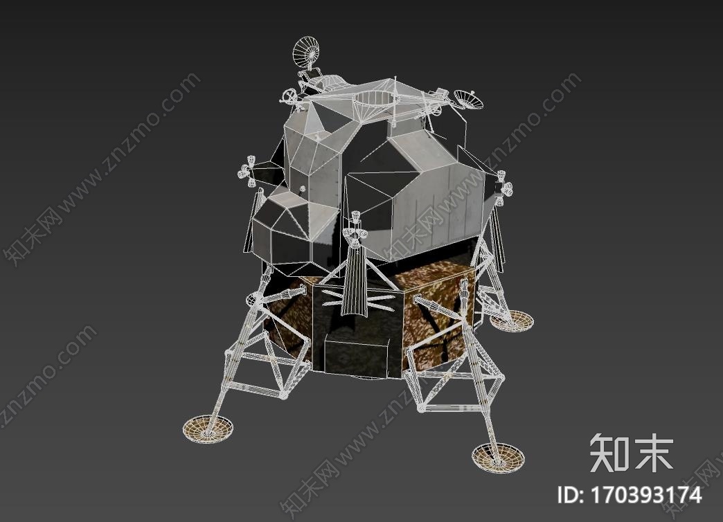 登月飞船CG模型下载【ID:170393174】
