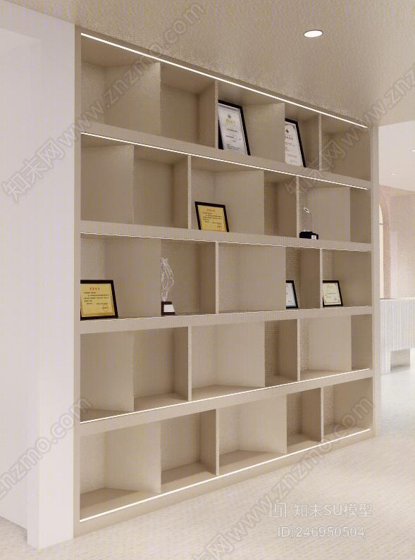 现代简约展示柜SU模型下载【ID:246950504】