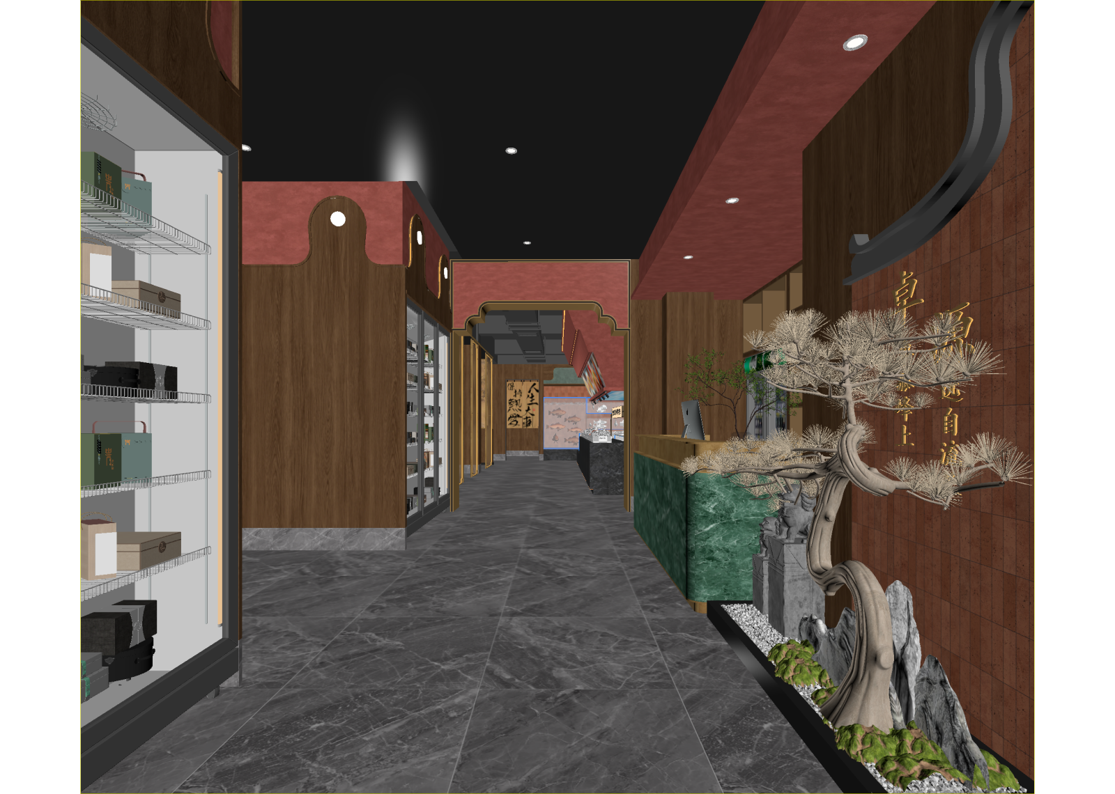 新中式茶叶店3D模型下载【ID:1215052396】