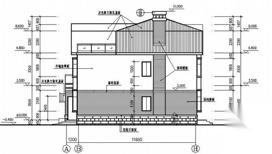 某独立三层住宅楼建筑施工图cad施工图下载【ID:149918132】