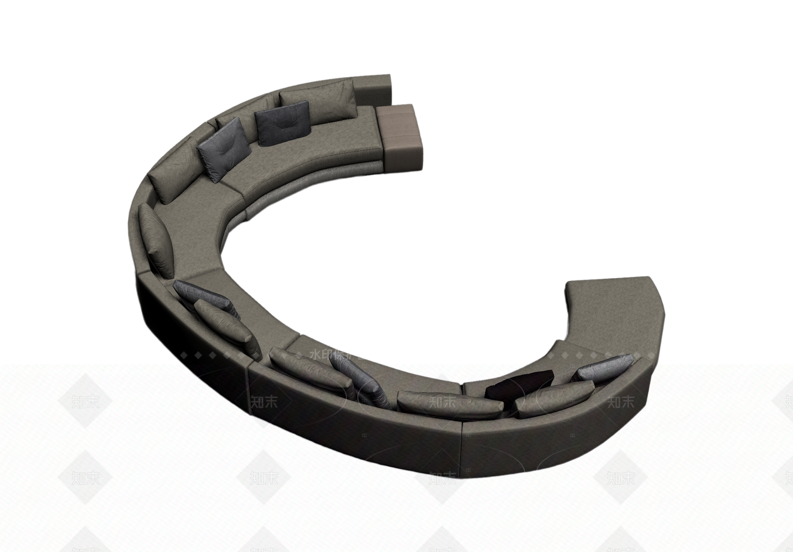 弧形沙发组合3D模型下载【ID:1205543881】