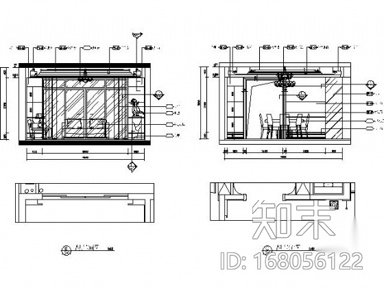 欧式华丽艺术样板房三居室施工图（含效果）cad施工图下载【ID:168056122】