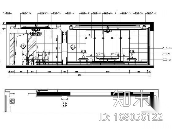 欧式华丽艺术样板房三居室施工图（含效果）cad施工图下载【ID:168056122】