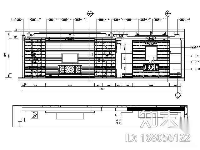 欧式华丽艺术样板房三居室施工图（含效果）cad施工图下载【ID:168056122】