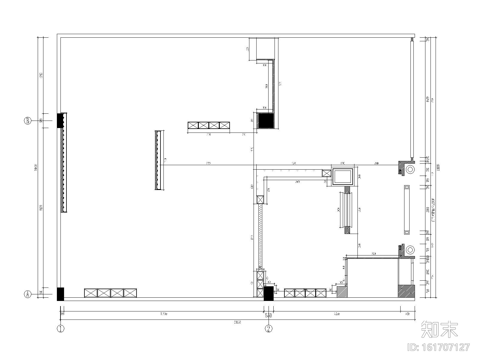 [北京]某中式家具店装修施工图+效果图cad施工图下载【ID:161707127】