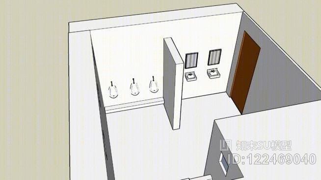 学校的厕所（男）SU模型下载【ID:122469040】