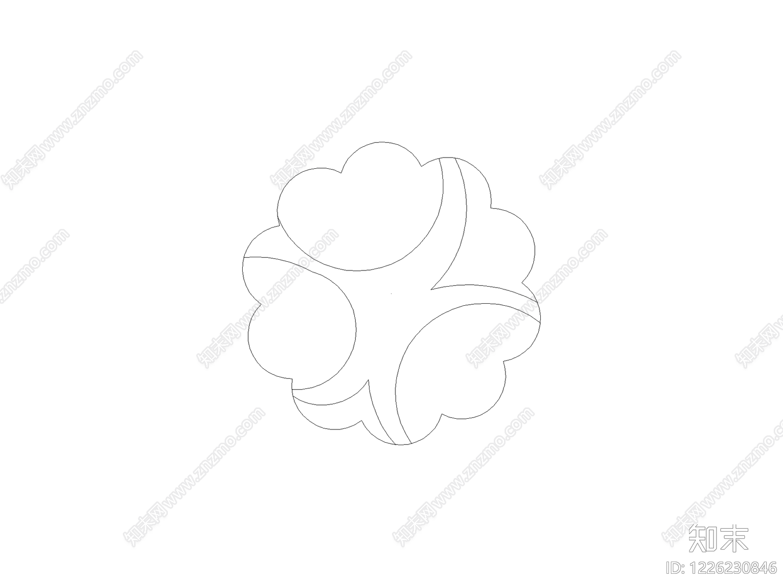 现代花CAD图纸