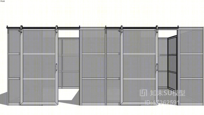 推拉门SU模型下载【ID:217872259】