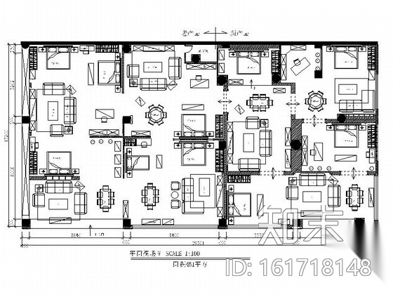 451平米高端家具品牌专卖店展厅装修施工图下载【ID:161718148】