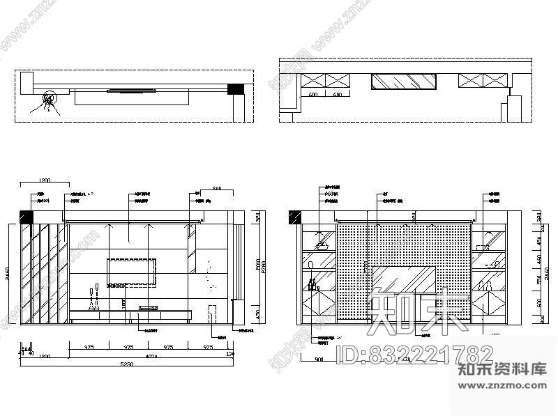 图块/节点现代客厅立面图施工图下载【ID:832221782】