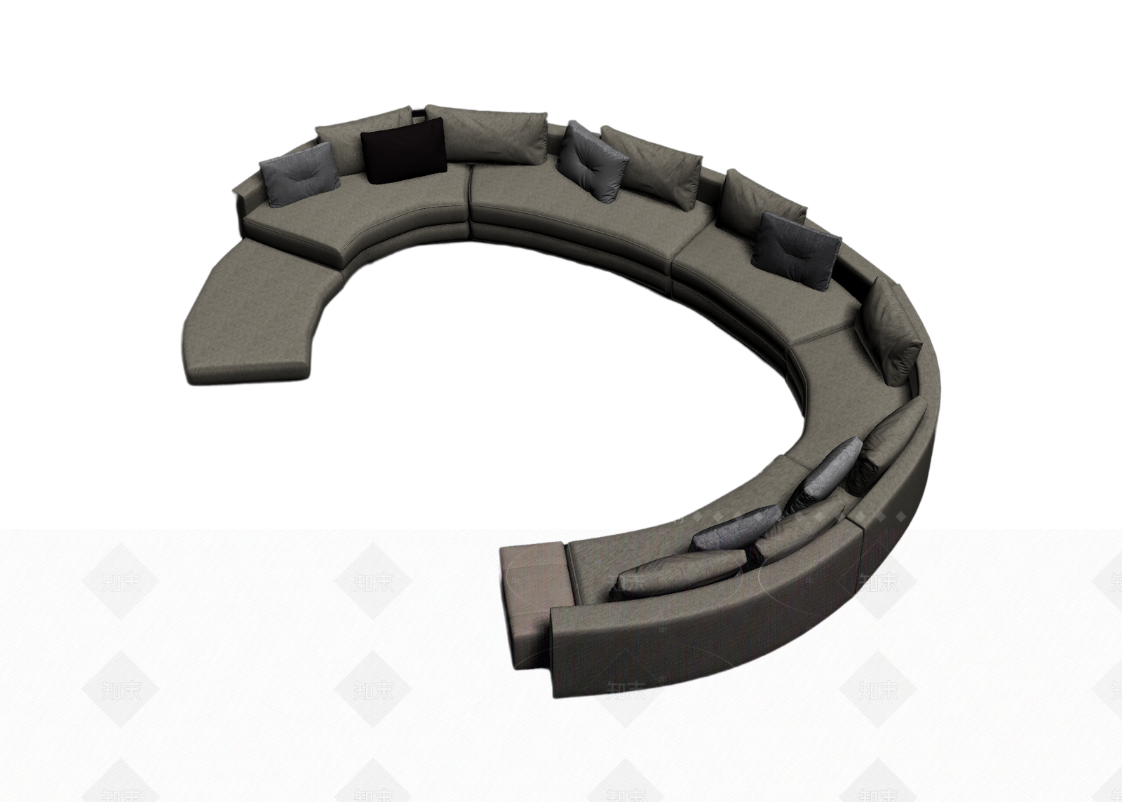 弧形沙发组合3D模型下载【ID:1205543881】