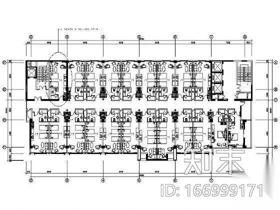 [深圳]某四星酒店客房平面布置图施工图下载【ID:166999171】