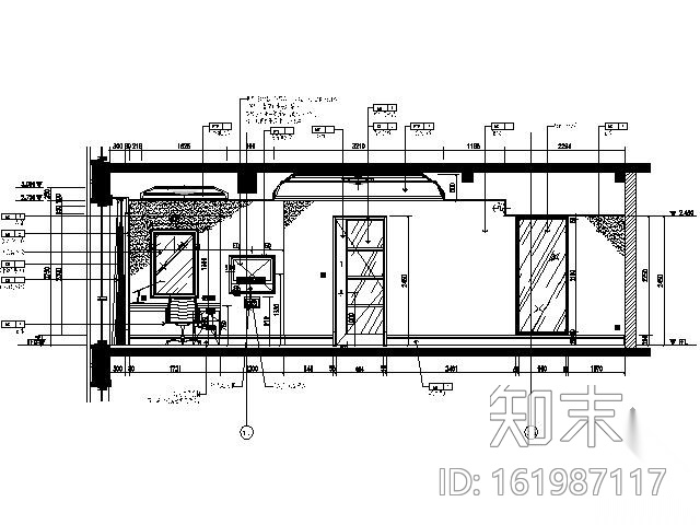 酒店行政单人套间连通房装修图cad施工图下载【ID:161987117】