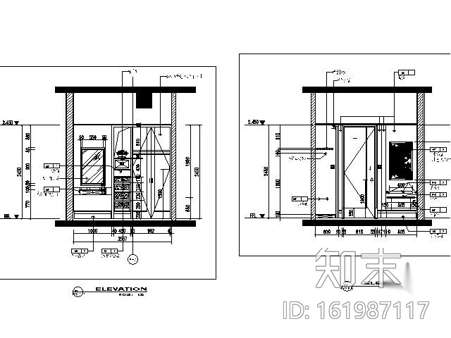 酒店行政单人套间连通房装修图cad施工图下载【ID:161987117】