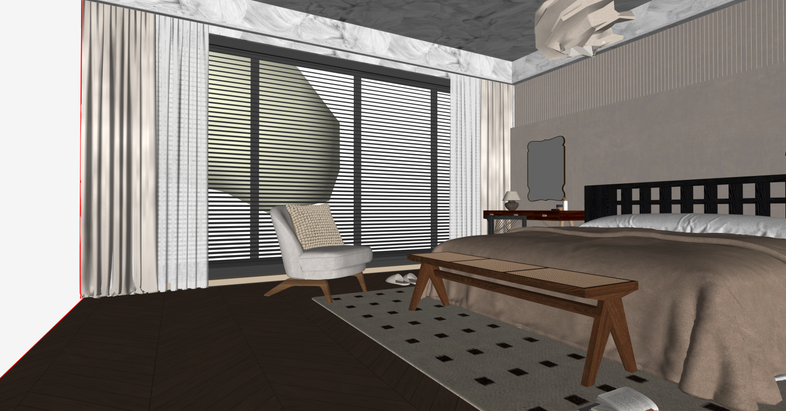 侘寂家居卧室SU模型下载【ID:1216000106】