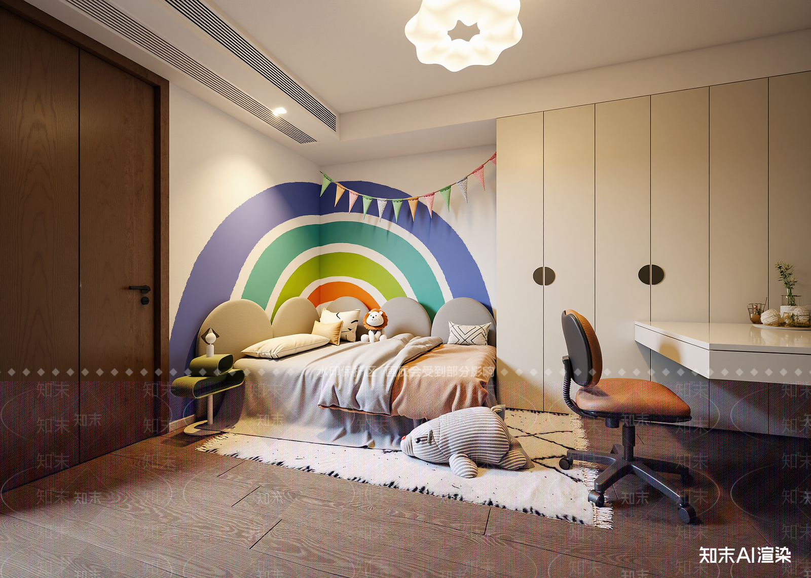 现代通用儿童房3D模型下载【ID:1214586865】