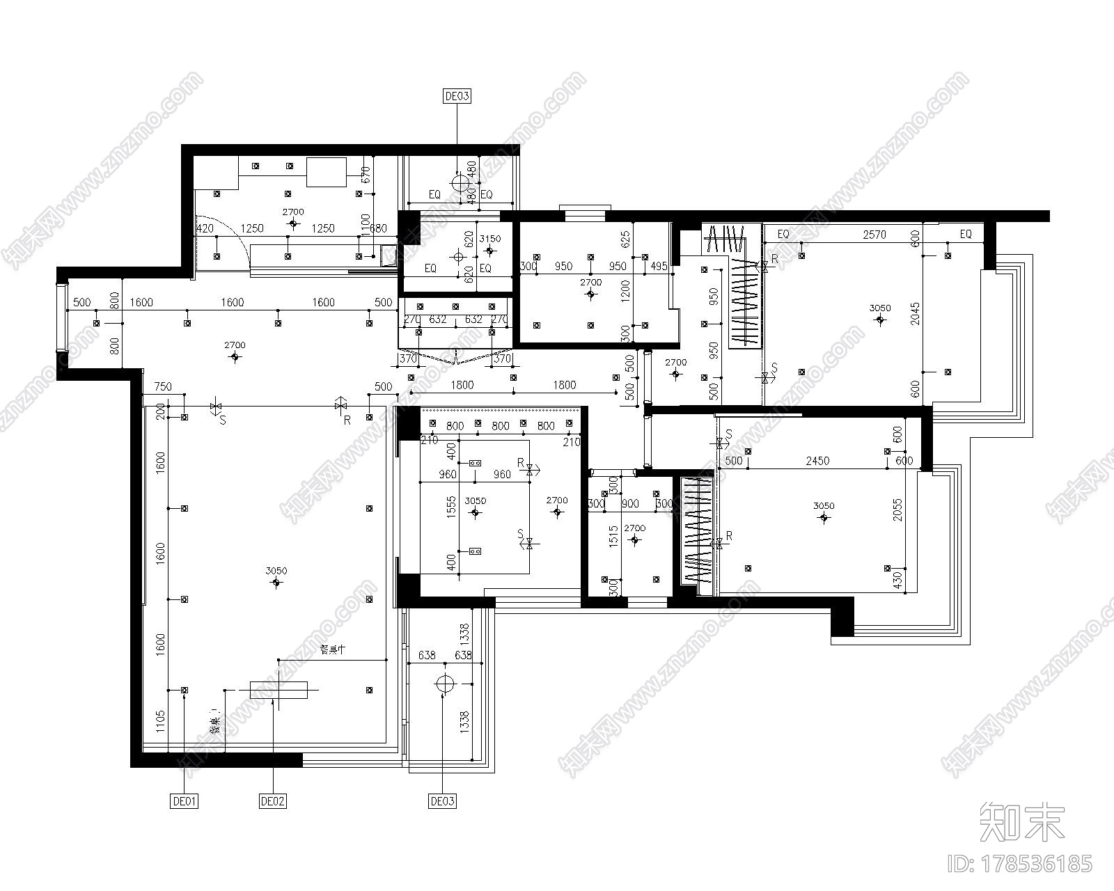 [合肥]雅致现代风格三居室装修图（含实景图）施工图下载【ID:178536185】