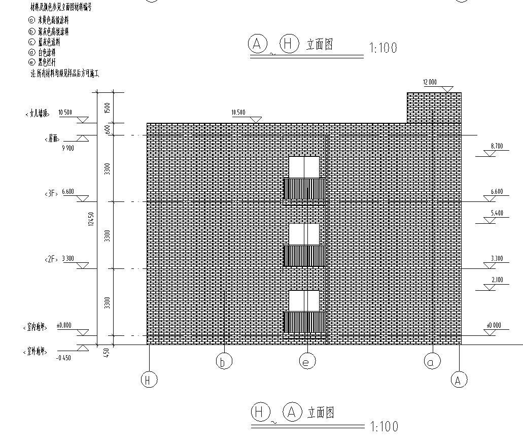 [甘肃]三层框架框架结构职工办公楼及生活宿舍建筑施工图cad施工图下载【ID:149940140】