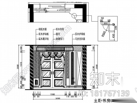 [浙江]精品欧式风格别墅室内装修施工图（含效果）施工图下载【ID:181767139】