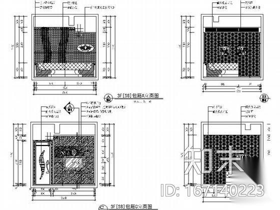 [广东]豪华娱乐KTV包厢室内设计施工图（含效果）cad施工图下载【ID:167140223】