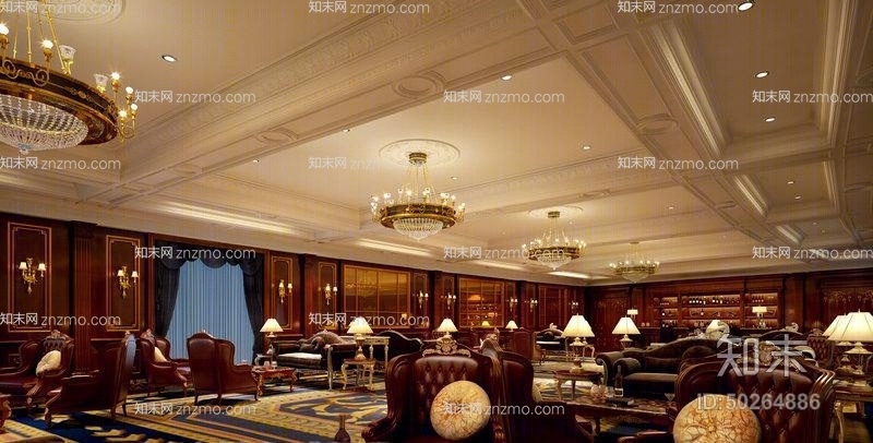 欧式古典吊灯3D模型下载【ID:50264886】